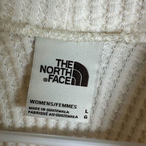 The North Face Chabot Gardenia White Mock neck Long sleeve Waffle Knit Sweater L - Picture 2 of 6